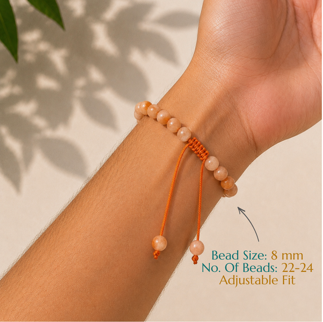 Natural Sunstone Bracelet | Joy & Personal Empowerment | Adjustable Fit