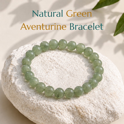 Natural Green Aventurine Bracelet | Prosperity & Opportunity | Elastic Fit