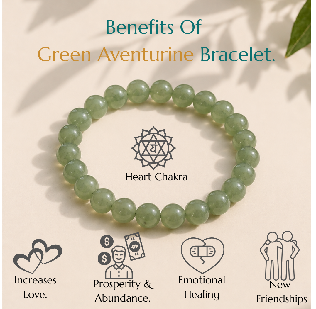 Natural Green Aventurine Bracelet | Prosperity & Opportunity | Elastic Fit