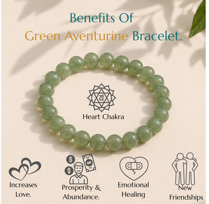 Natural Green Aventurine Bracelet | Prosperity & Opportunity | Elastic Fit