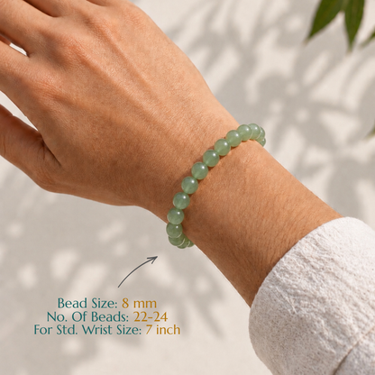 Natural Green Aventurine Bracelet | Prosperity & Opportunity | Elastic Fit