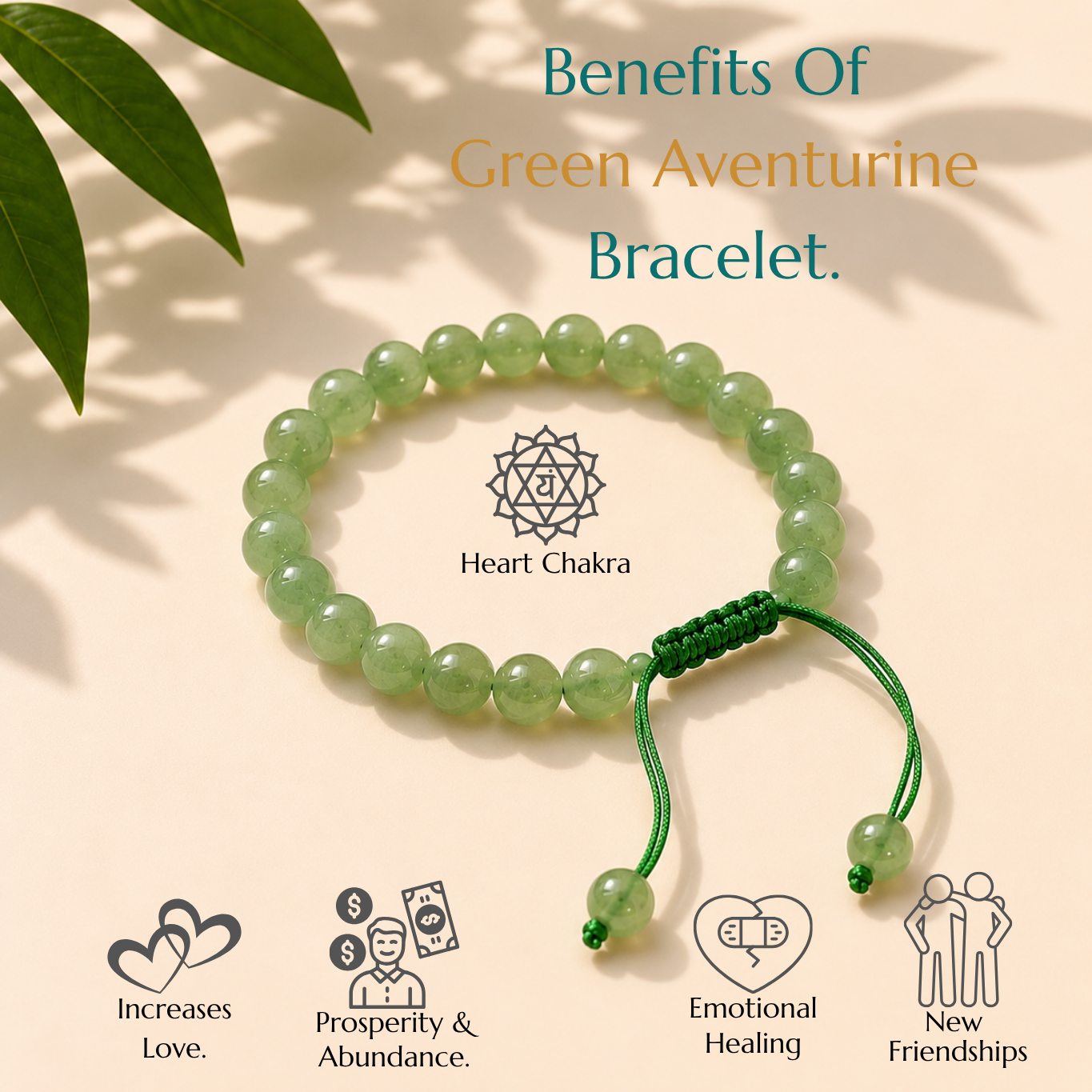 Natural Green Aventurine Bracelet | Prosperity & Opportunity | Adjustable Fit