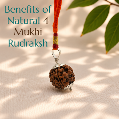 Natural 4 Mukhi Rudraksha | The Bead of Knowledge, Creativity & Clarity