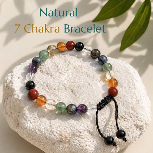 Natural 7 Chakra Bracelet | Balance & Positive Energy | Adjustable Fit
