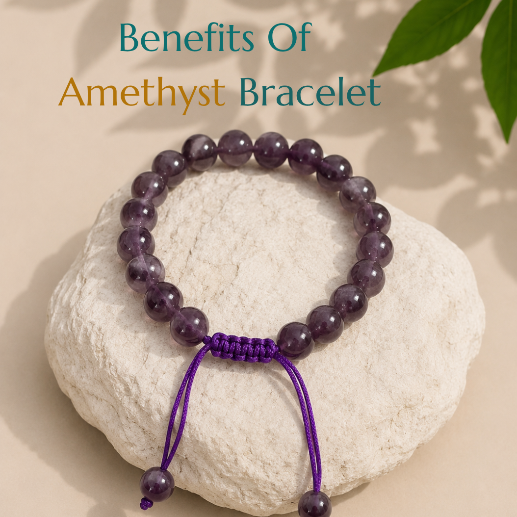 Natural Amethyst Bracelet | Wisdom & Inner Peace | Adjustable Fit