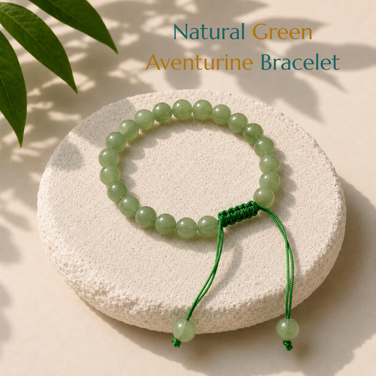 Natural Green Aventurine Bracelet | Prosperity & Opportunity | Adjustable Fit