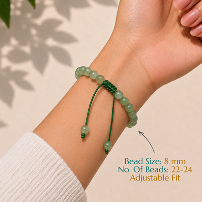 Natural Green Aventurine Bracelet | Prosperity & Opportunity | Adjustable Fit
