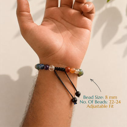 Natural 7 Chakra Bracelet | Balance & Positive Energy | Adjustable Fit