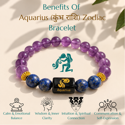 Aquarius (कुंभ राशि) Zodiac Bracelet