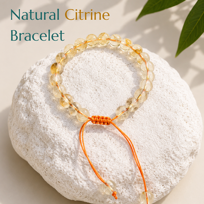 Natural Citrine Bracelet | Abundance & Success | Adjustable Fit