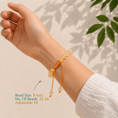 Natural Citrine Bracelet | Abundance & Success | Adjustable Fit