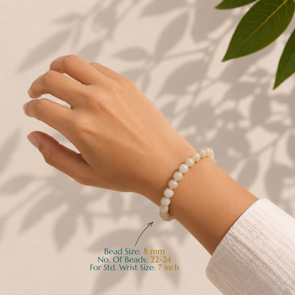 Natural Moonstone Bracelet | Intuition & New Beginnings | Elastic Fit