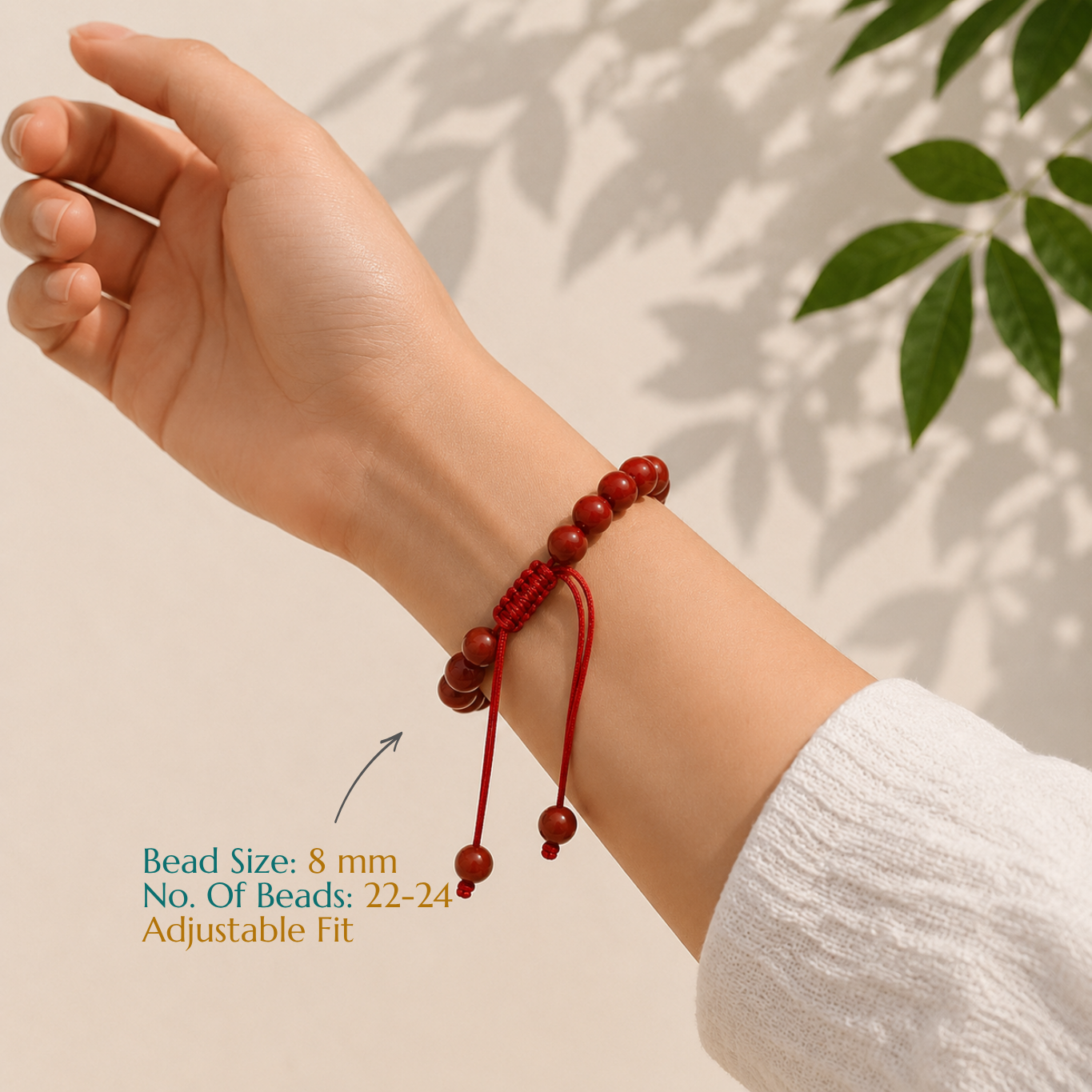 Natural Red Jasper Bracelet | Strength & Grounding | Adjustable Fit