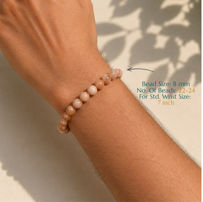 Natural Sunstone Bracelet | Joy & Personal Empowerment | Elastic Fit