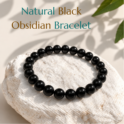 Natural Black Obsidian Bracelet