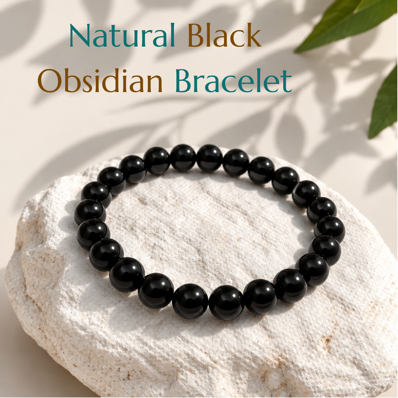 Natural Black Obsidian Bracelet