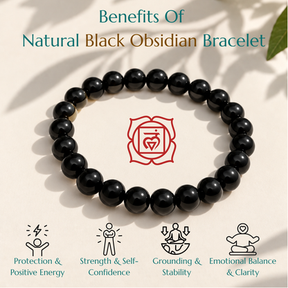 Natural Black Obsidian Bracelet