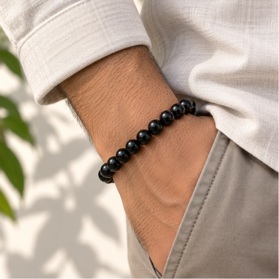 Natural Black Obsidian Bracelet