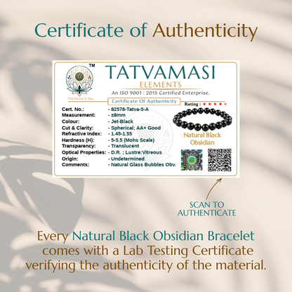 Natural Black Obsidian Bracelet