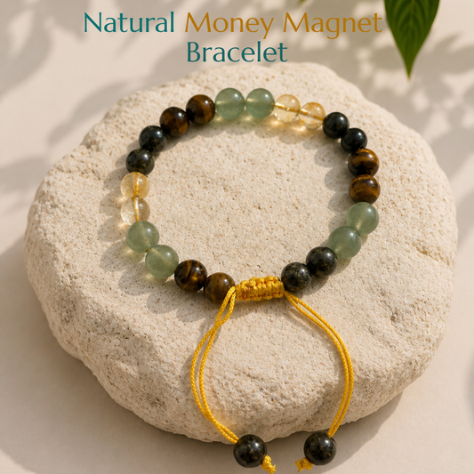 Natural Money Magnet Bracelet | Prosperity, Opportunity & Success | Adjustable Fit