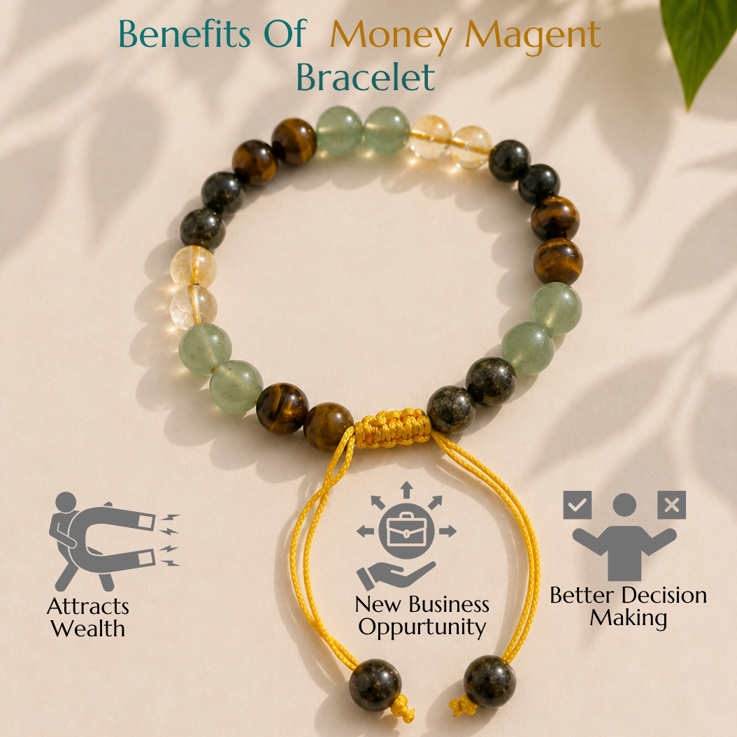 Natural Money Magnet Bracelet | Prosperity, Opportunity & Success | Adjustable Fit