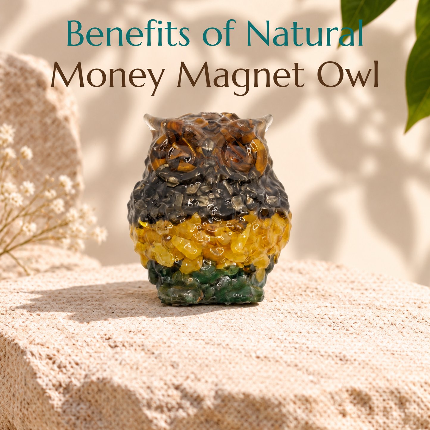 Natural Money Magnet Owl | Symbol of Prosperity, Wisdom & Success
