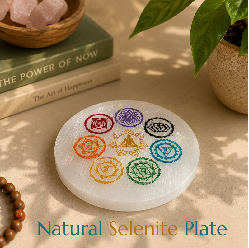 Natural Selenite Charging Plate | Crystal Cleansing & Energy Charging Station