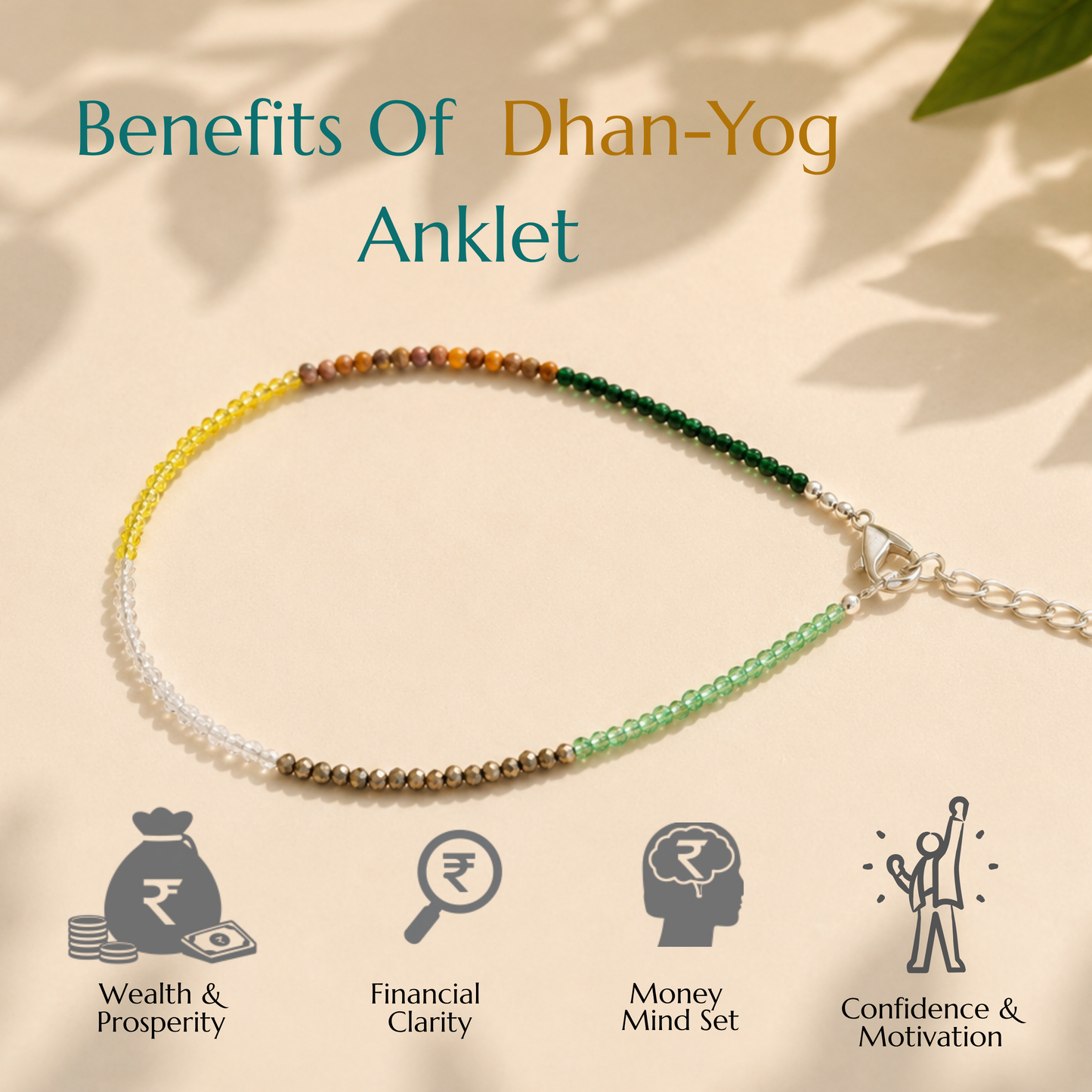 Natural Dhan-Yog Anklet – The Crystal Blend for Prosperity, Opportunity & Positive Growth