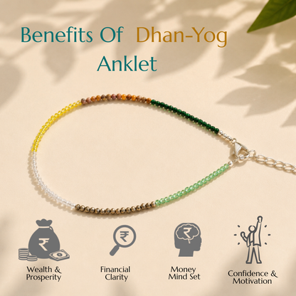 Natural Dhan-Yog Anklet – The Crystal Blend for Prosperity, Opportunity & Positive Growth