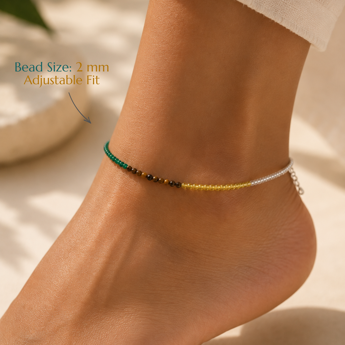 Natural Dhan-Yog Anklet – The Crystal Blend for Prosperity, Opportunity & Positive Growth