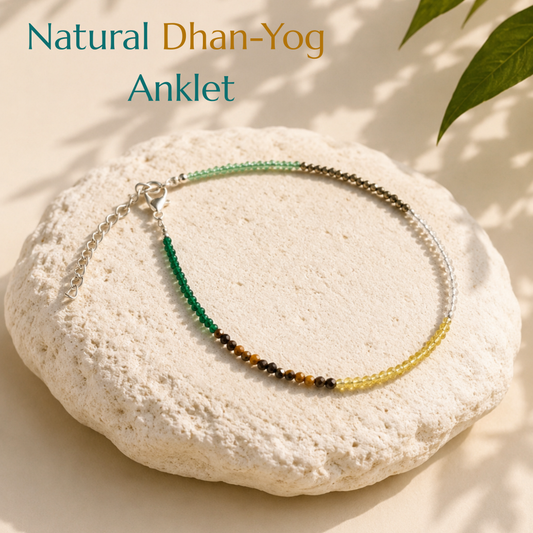 Natural Dhan-Yog Anklet – The Crystal Blend for Prosperity, Opportunity & Positive Growth