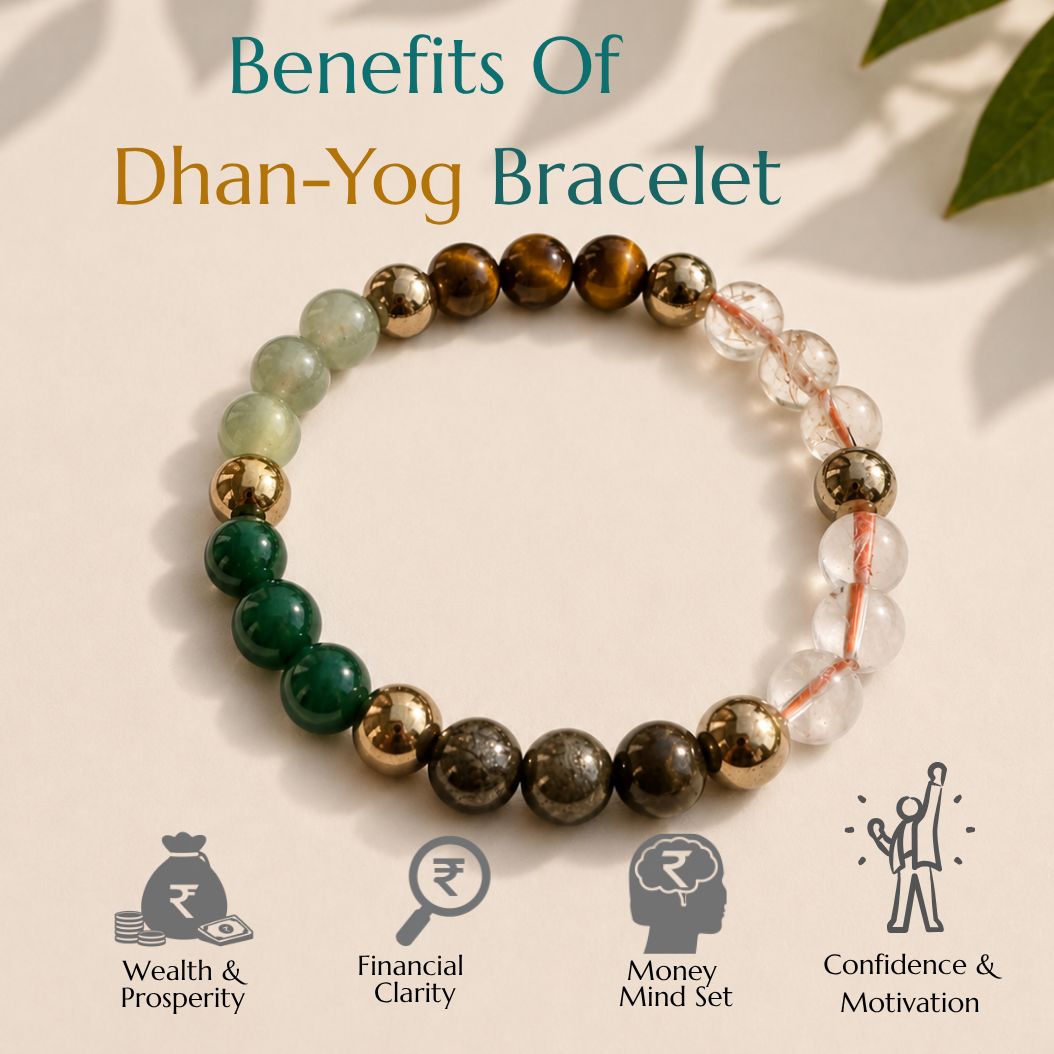 Natural Dhan yog Bracelet | Prosperity, Opportunity & Positive Growth | Elastic Fit