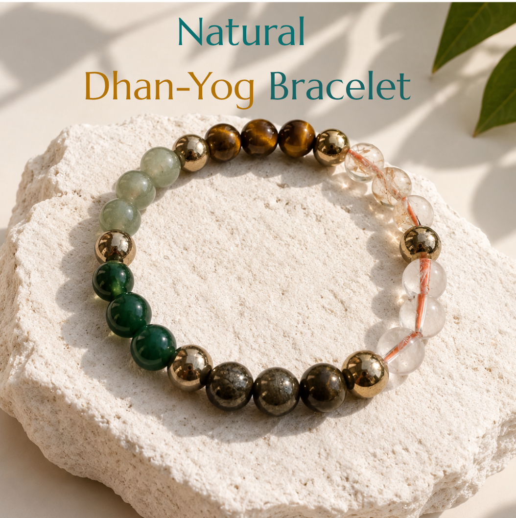 Natural Dhan yog Bracelet | Prosperity, Opportunity & Positive Growth | Elastic Fit