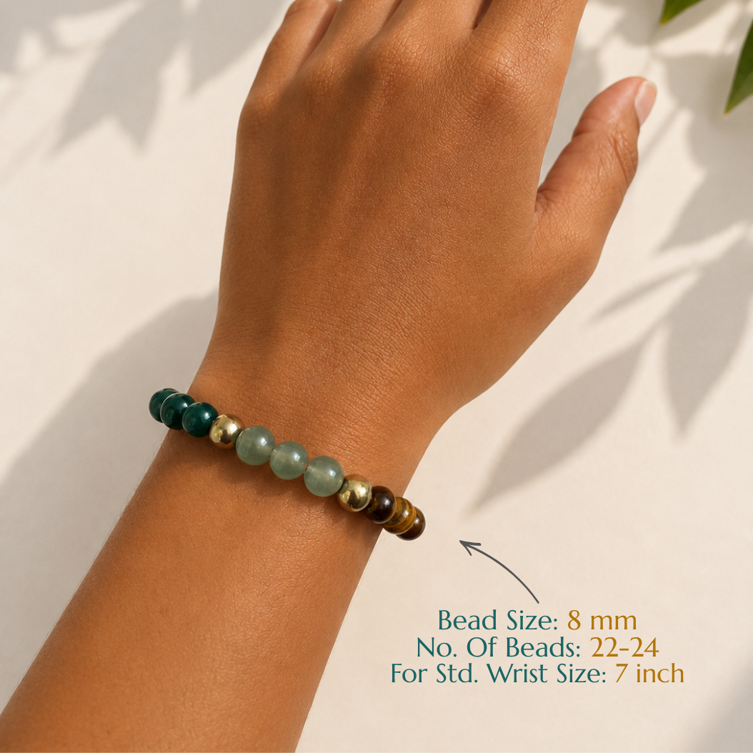 Natural Dhan yog Bracelet | Prosperity, Opportunity & Positive Growth | Elastic Fit