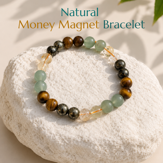Natural Money Magnet Bracelet | Prosperity, Opportunity & Success | Elastic Fit